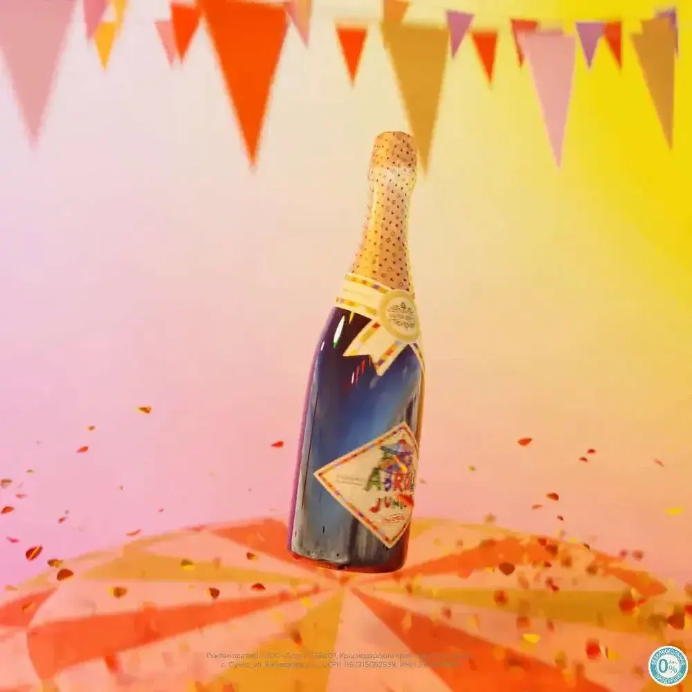 Шампанское детское безалкогольное Абрау Джуниор Золотое, с соком из винограда, 750 мл