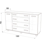 Комод № 4 венге/млечный дуб