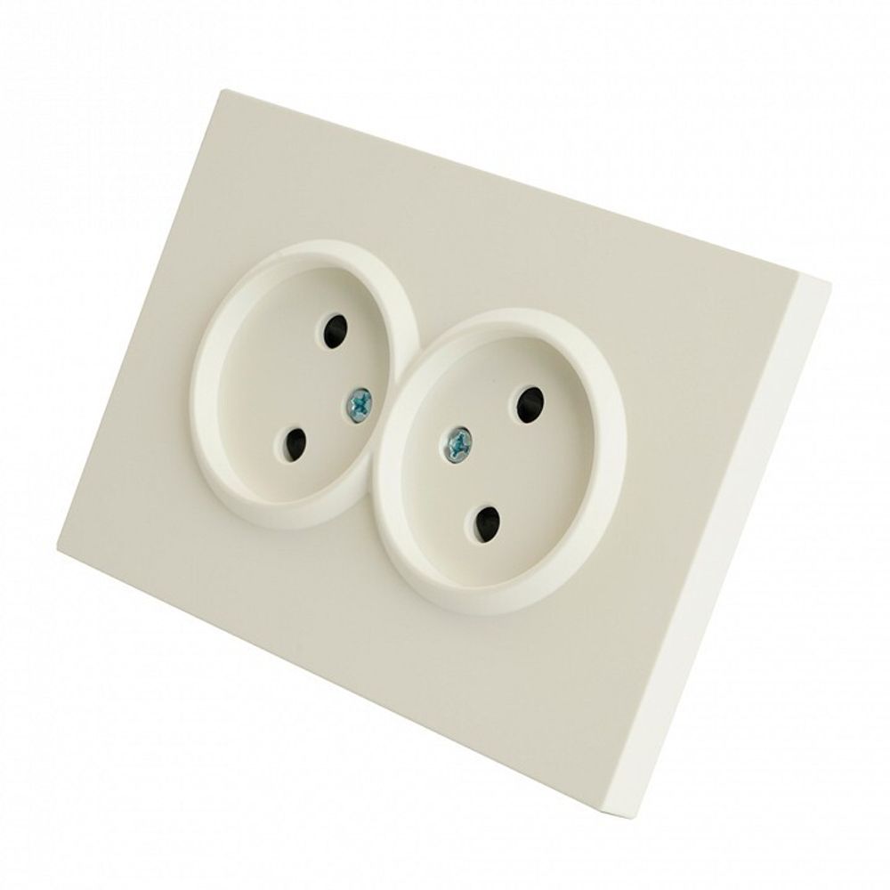 Розетка двойная без заземления и со шторкой Stekker Эмили 49877