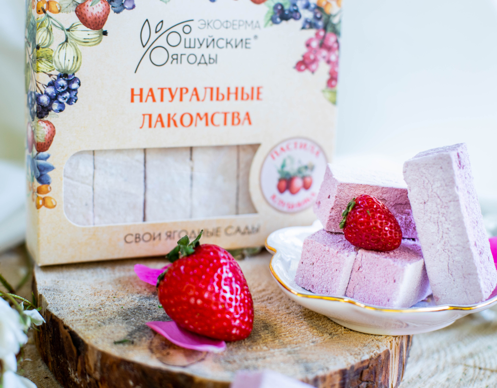 Пастила из натурального клубничного пюре, 300 г