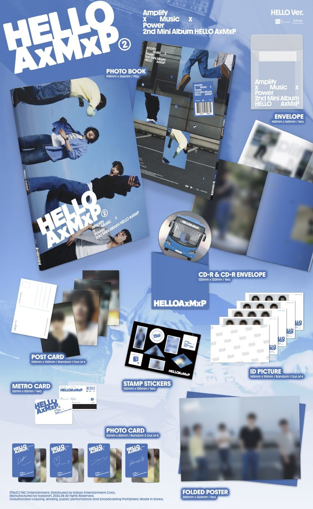 (ПРЕДЗАКАЗ) Альбом AxMxP - HELLO AXMXP 2nd Mini Album 2 Version SET