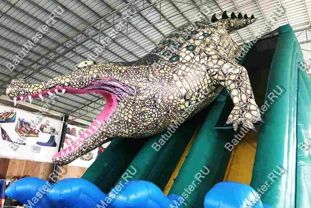 Надувная горка "Крокодил" 10*8*10 м