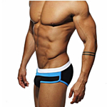 Черные мужские плавки с контрастными полосами на поясе (Размер: XXXL) (Цвет: черный)