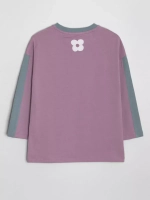 Лонгслив для девочки оверсайз с принтом