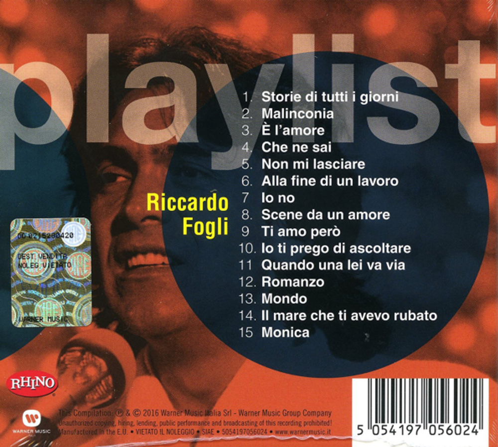 Riccardo Fogli / Playlist: Riccardo Fogli (CD)
