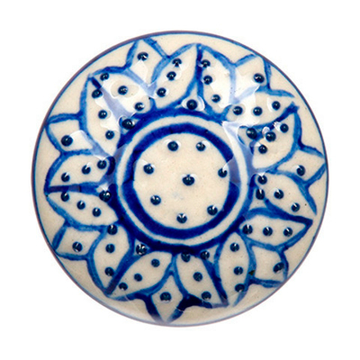 BLUMEN HAUS Ручка керамическая для мебели "Гжель" ручная роспись цвет белый  66163