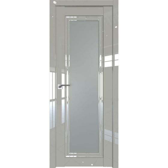 Межкомнатная дверь глянцевая Profil Doors 121L галька люкс остеклённая