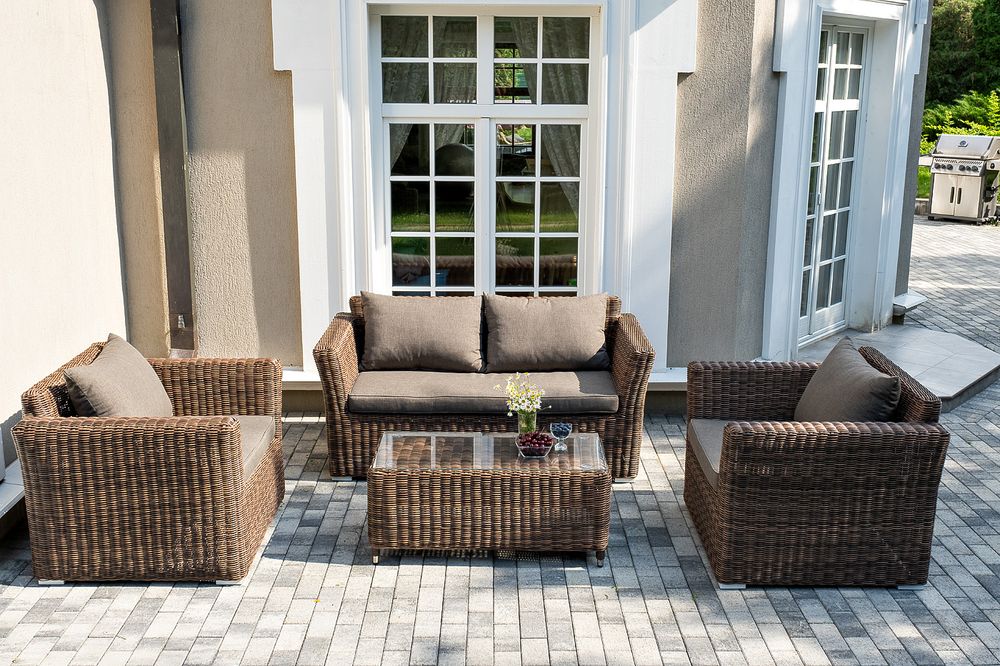 "Капучино Сингл" лаунж-зона из искусственного ротанга, цвет коричневый