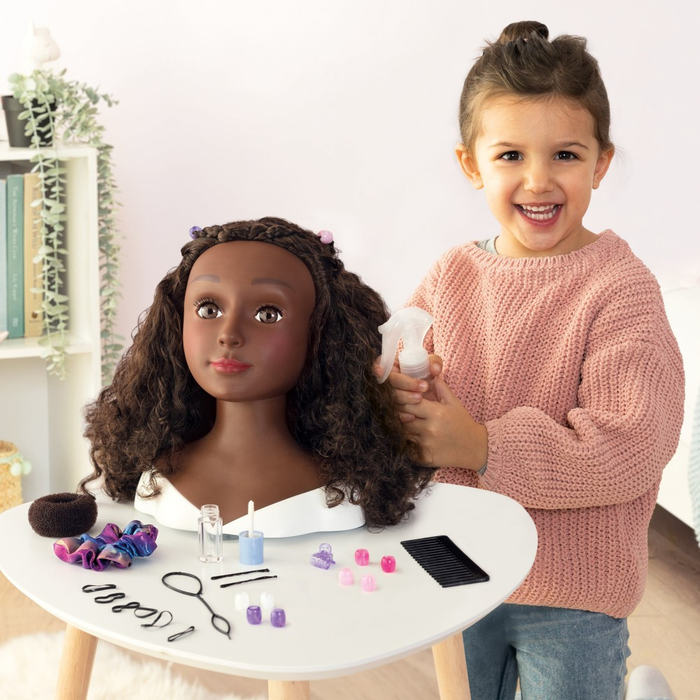 Игровая голова для причёсок Smoby My Beauty 320318WEB брюнетка с 23 аксессуарами от 3 лет — фото 7