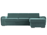 Диван угловой Лига-025 правый угол, Бирюзовый, Велюр, 119235