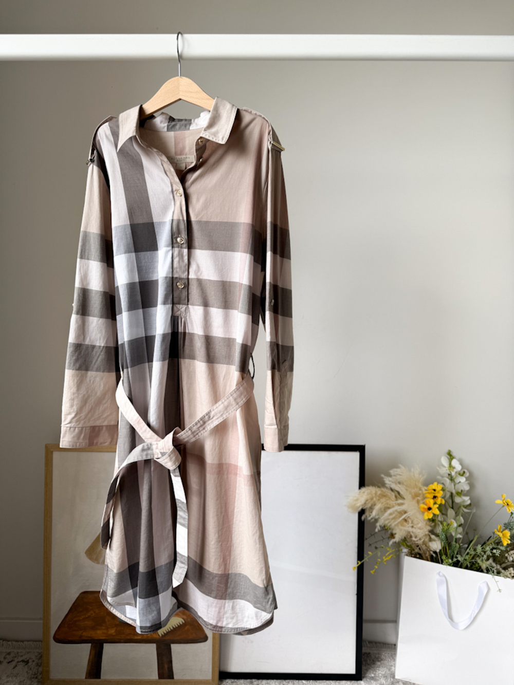 Хлопковое платье Burberry, S