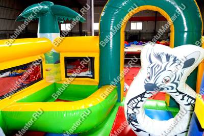 Коммерческий надувной батут "Сафари-джунгли со слоником"