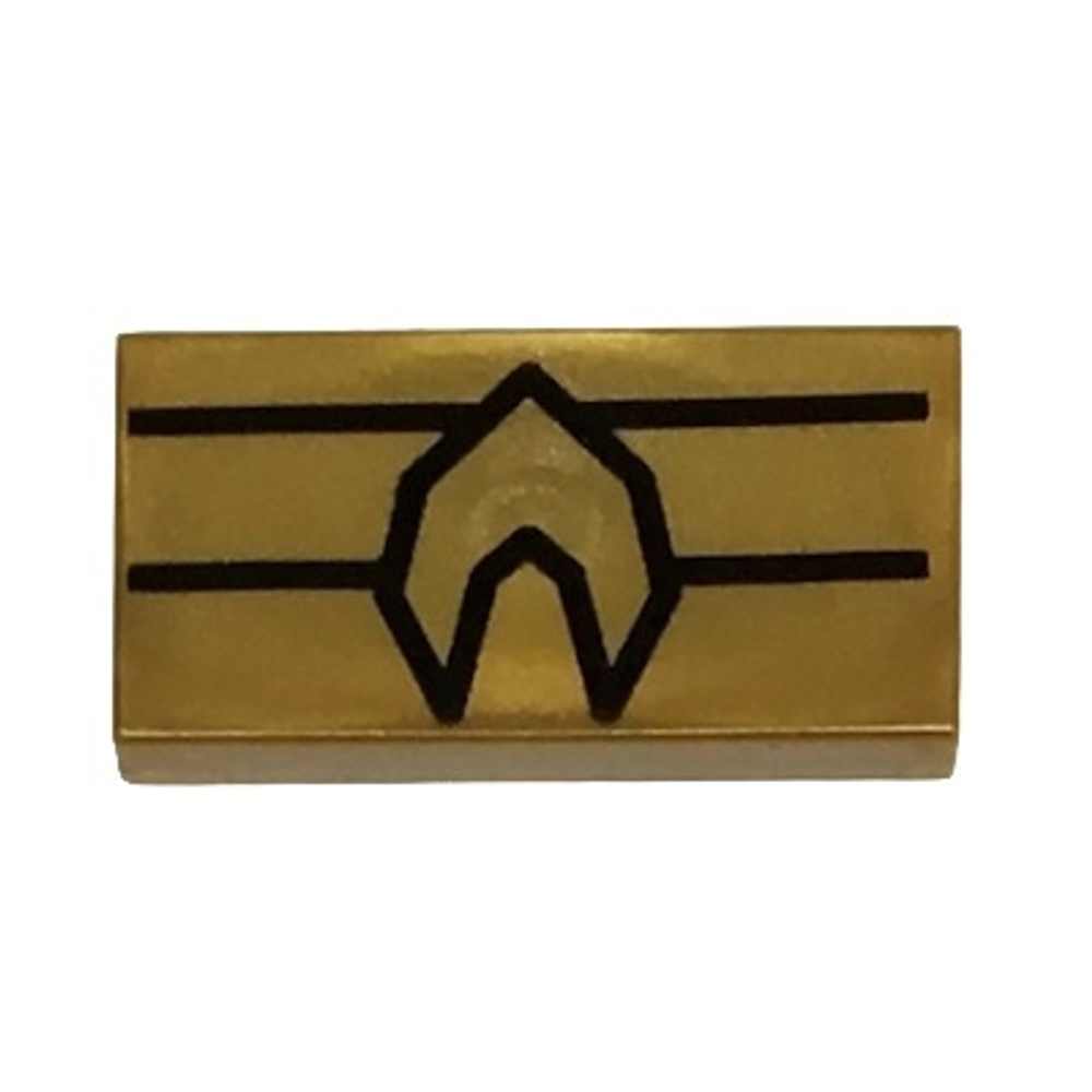 Плитка 1 x 2 с узором из черных полигонов и линий 3069pb0630