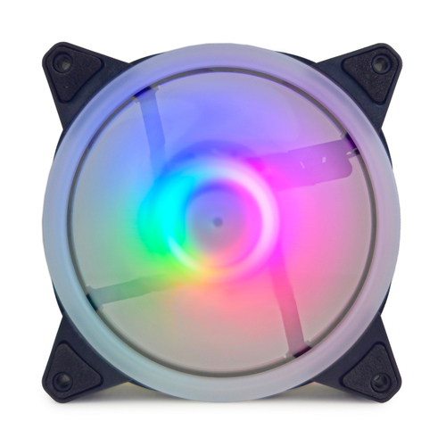 Вентилятор TESLA RGB120-DB MASTER, 120мм, 1200rpm, SATA, черный-белый/ARGB, 38CFM, 21дБ, антивибропрокладки, коннектор для подключения slave-вентилятора (TSL-120-DB-AM)