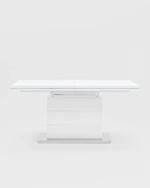 Стол обеденный Глазго раскладной 160-215*90 глянцевый белый