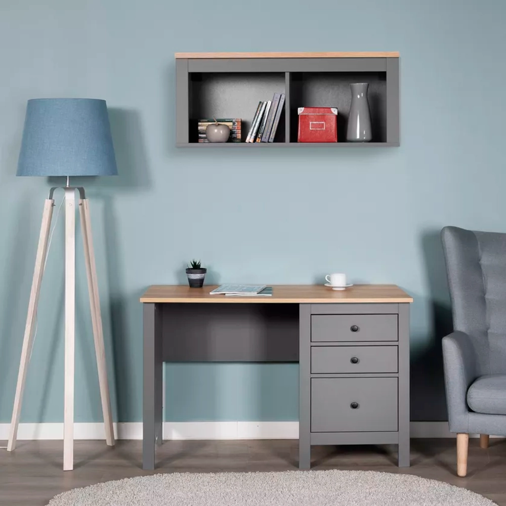 Стол письменный Сага 120х56х76,7 см, серый/ясень