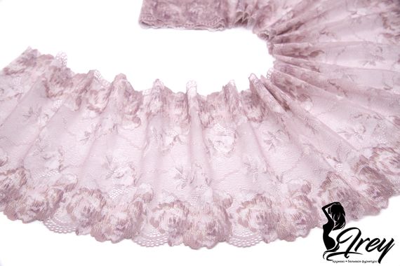 03-254 Кружево эластичное 22 см, акварель, кофейная роза