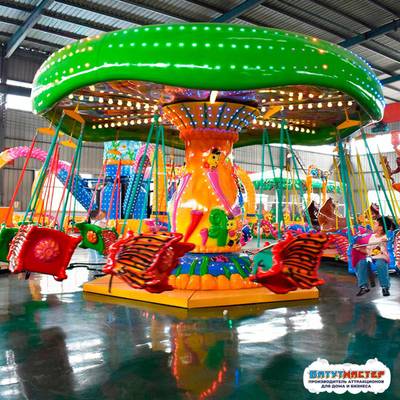 Подвесная карусель «Цветочная Поляна», 12 мест, 6×6×4 м