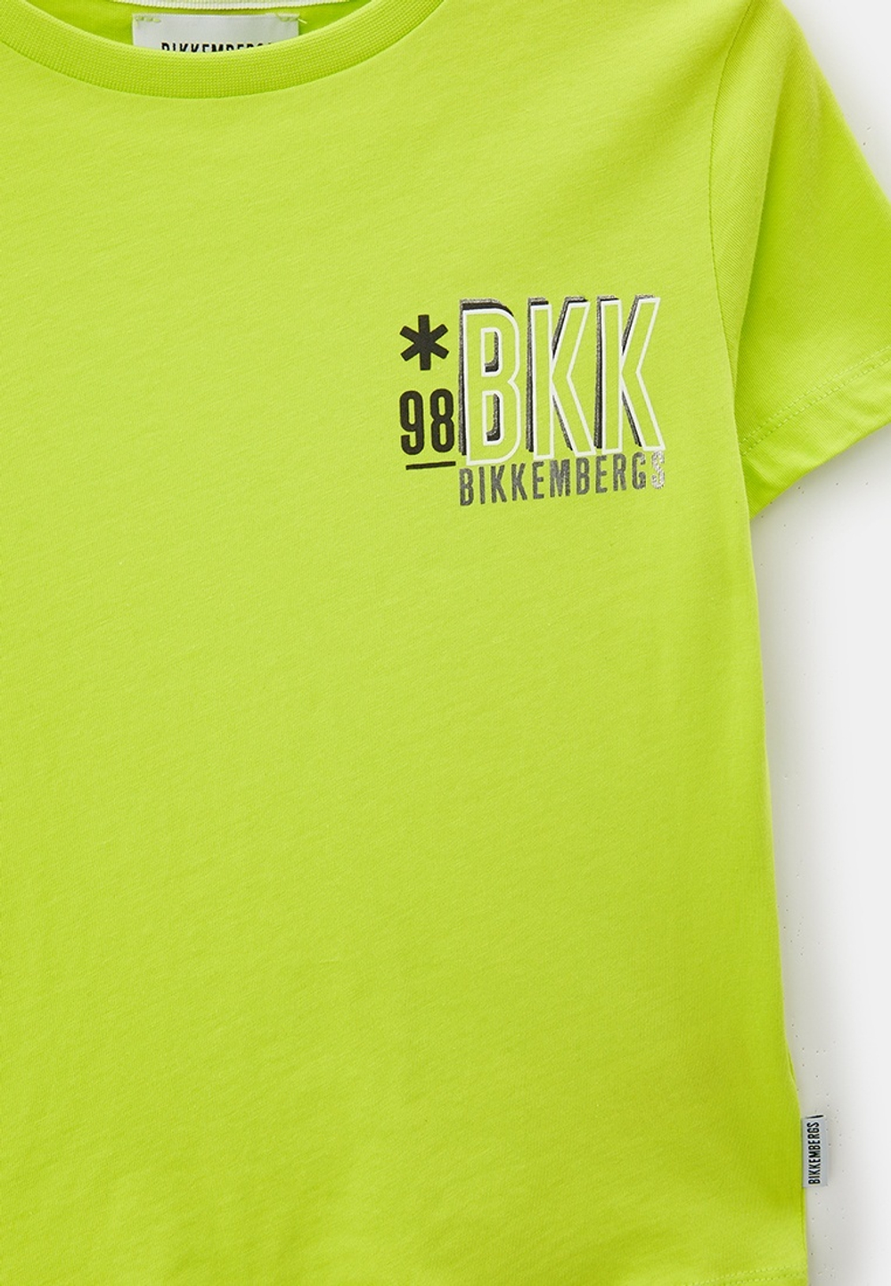 Футболка+Шорты BIKKEMBERGS Лимонный/Термопринт: бело-серебристый логотип//Черный/Термопринт: лимонный логотип Мальчик