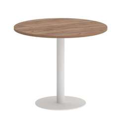 First Стол круглый KSPRG-1 Дуб Табак/Металл Белый 900*900*750