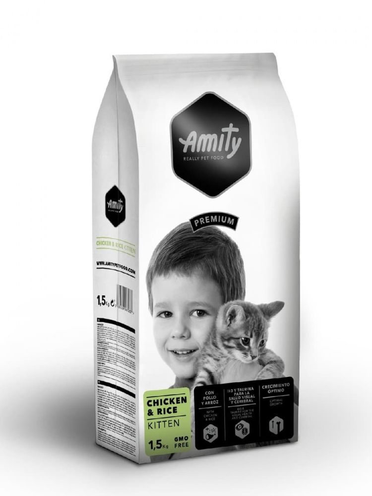 AMITY PREMIUM KITTEN 1,5кг корм для котят с курицей и рисом