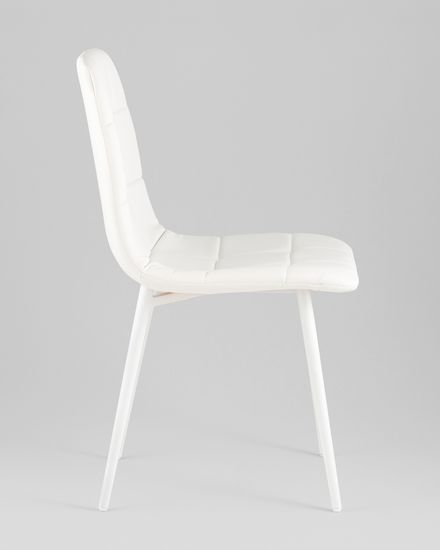 Стул Одди экокожа белый белые ножки