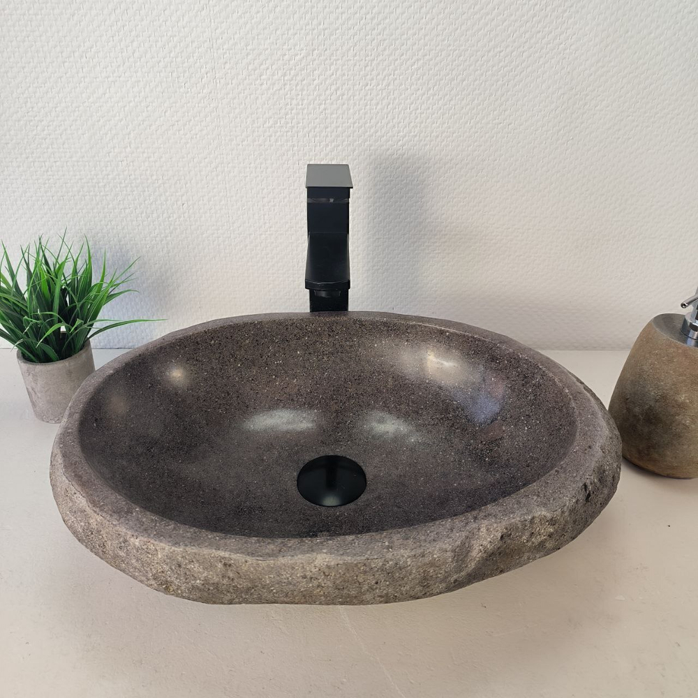 Раковина из речного камня RS-66099 48х34х15 из натурального камня