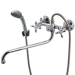 Смеситель для ванны Ex-Promt пластик ручка Крест/Cross 3/8" керамика, перекл.душа картридж Ex211.1-0