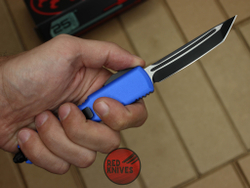 Нож Microtech Ultratech T/E - синяя рукоять, танто черный клинок + запчасти RK-377