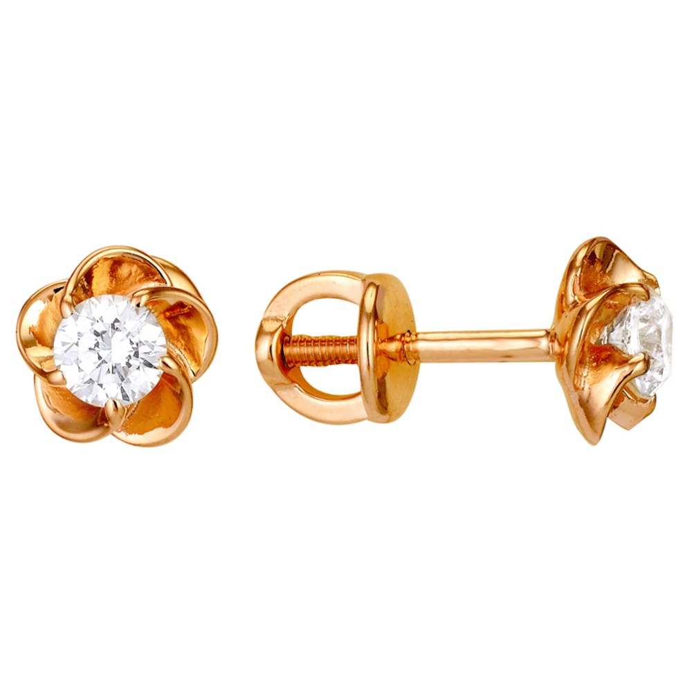 Серьги из золота 585 пробы с Фианит