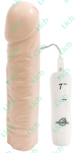 Бежевый виброфаллос с 7 функциями