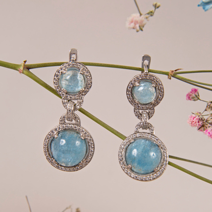 Серьги с Аквамарином