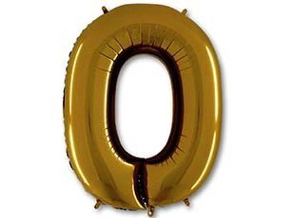 Шар (40"/102 см) Цифра, 0 Gold