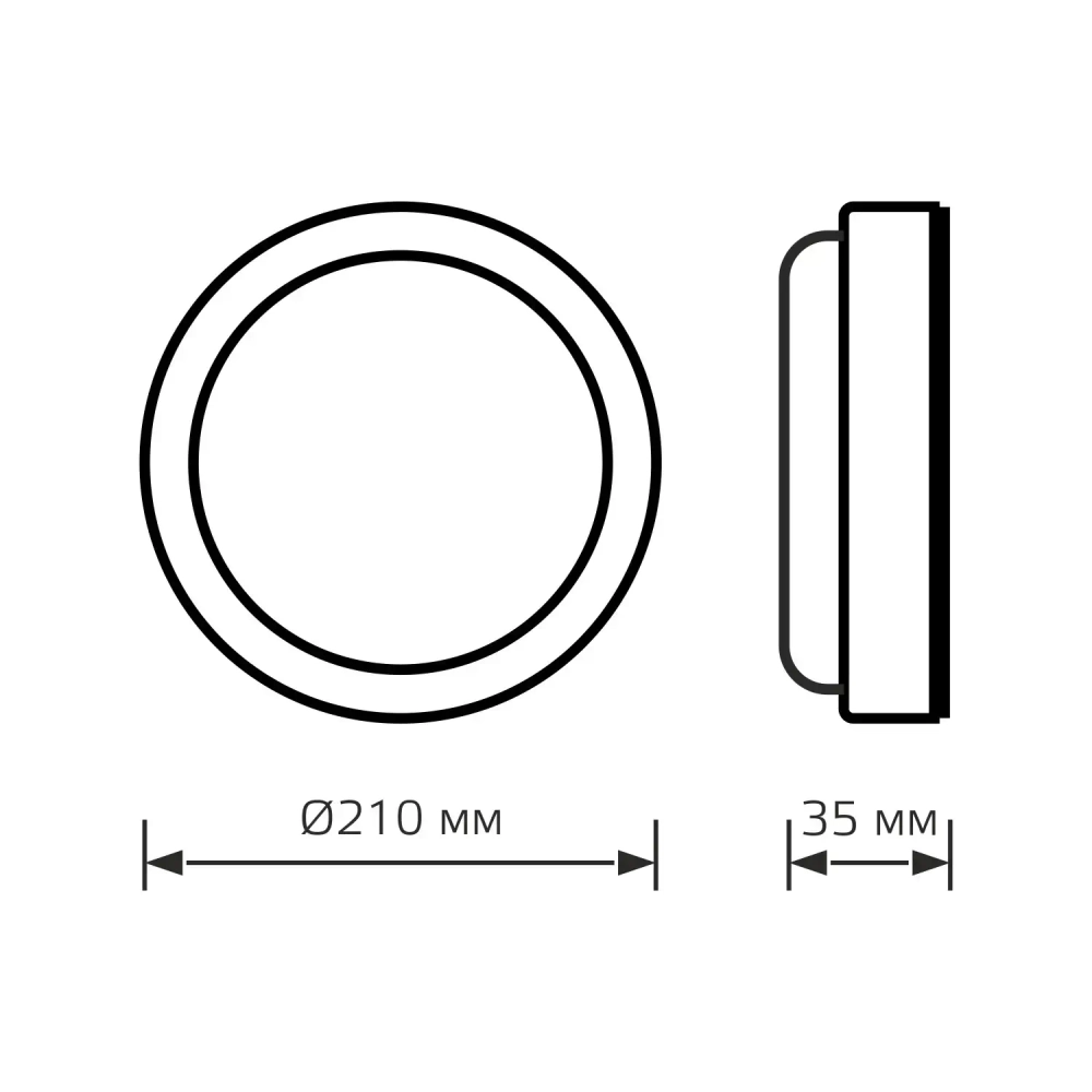 Св-к Gauss LED HALL 25W 1890lm 6500K 200-240V IP40 D210*35мм ЖКХ круг.белый 193411325