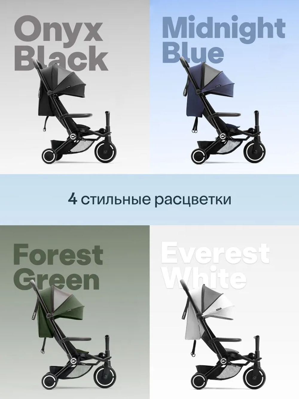 Трехколесный складной велосипед-коляска Smartrike Traveler Everest white