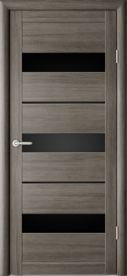 Межкомнатная дверь ПРАГА ЭКОШПОН стекло черное Albero