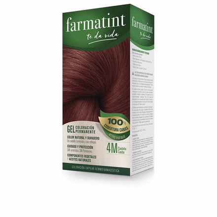 Farmatint Permanent Coloring Gel No. 4M Перманентная краска для волос на растительной основе и маслах без аммиака,оттенок каштановый махагон