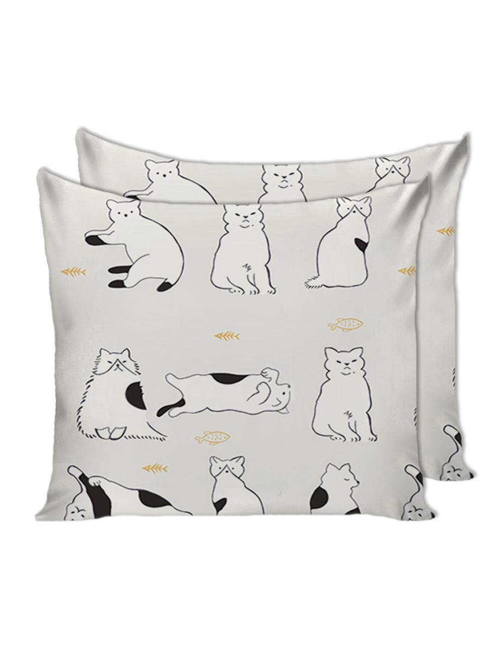 Постельное белье Сказка "Котики на сером" 1,5-сп Наволочка 70х70 см 1 шт Простынь на резинке 90х200 см Пододеяльник 145х215 см, перкаль