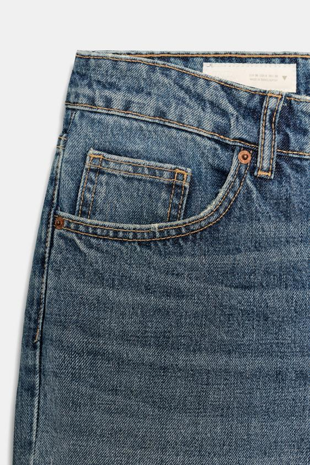 ZARA УКОРОЧЕННЫЕ ДЖИНСЫ TRF WIDE-LEG С НИЗКОЙ ПОСАДКОЙ, СИНИЙ