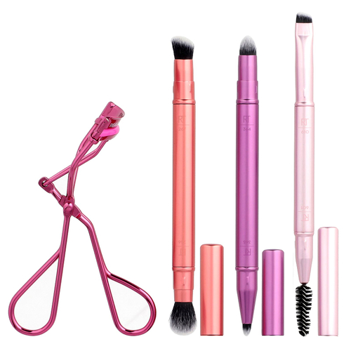 Real Techniques, двойной набор кистей и ресниц, набор из 4 предметов