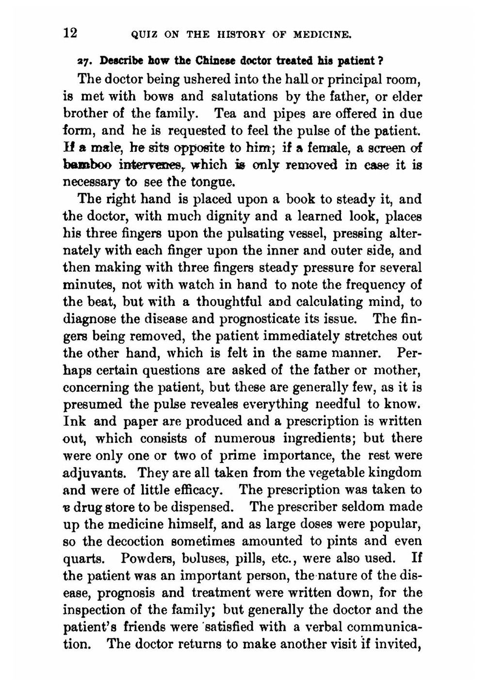 Quiz Questions On the History of Medicine | Bradford Thomas Lindsley