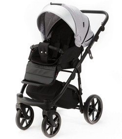 Детская коляска Adamex Nola 2 в 1 N-PS89 (СВ.СЕР + СЕРЕБРИСТАЯ КОЖА)