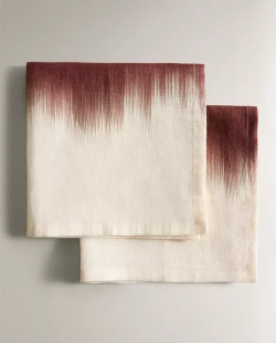 ZARA HOME САЛФЕТКИ С ПРИНТОМ ( 2 ШТ.), БЕЖЕВЫЙ/КОРИЧНЕВЫЙ