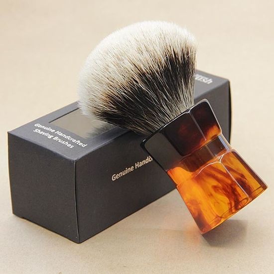 Помазок для бритья YAQI, серебристый барсук, смола, 26 мм