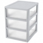 Комод - органайзер «Econova», 3 ящика, формат А5, цвет светло-серый, 19,5*25,4*26,4см
