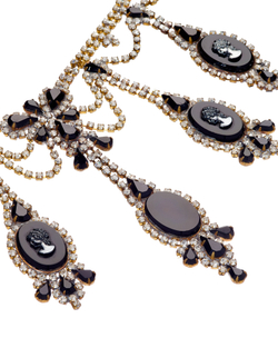 Колье-винтажное, черная камея