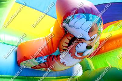 Коммерческий надувной батут "Тоннель зебра"