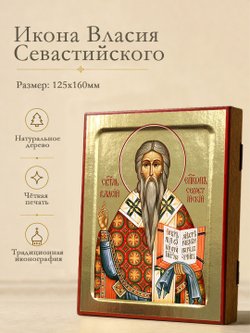 Икона Власия Севастийского, святителя на дереве: 125 х 160 (Синопсисъ)