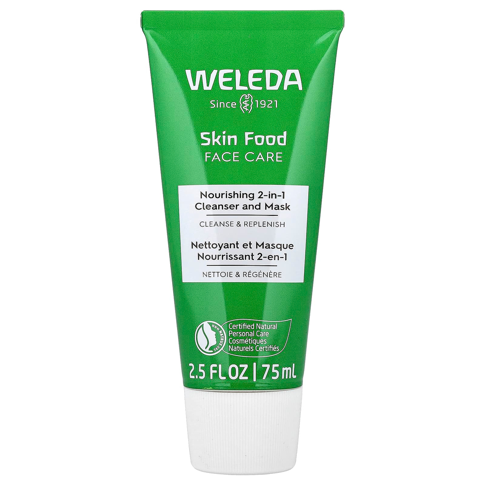 Weleda, Skin Food, уход за лицом, питательное очищающее средство 2 в 1 и маска для лица, 75 мл (2,5 жидк. унции)