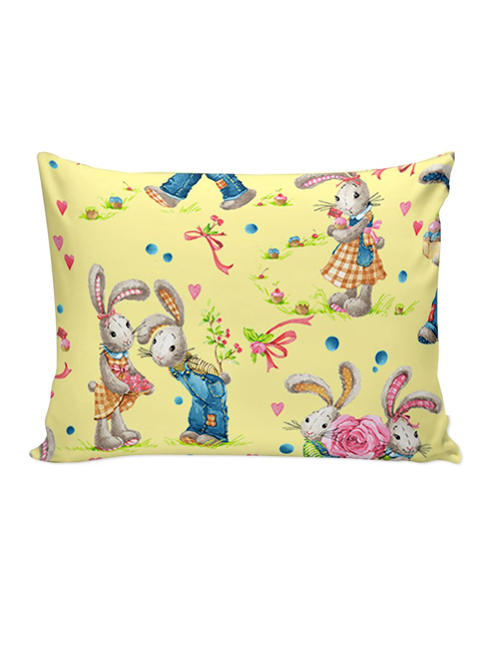 Постельное белье перкаль Сказка "Зайчики" 1,5-сп Наволочка 50x70 см 1 шт Простынь 150x215 см Пододеяльник 145x215 см